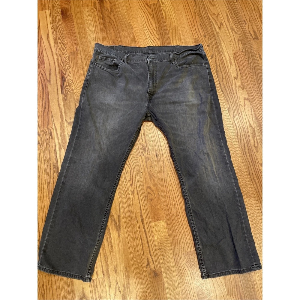 Levi's‎ 559 Men's 42x30 Relaxed Straight Fit Jeans Gray Dark Wash Stretch Baggy